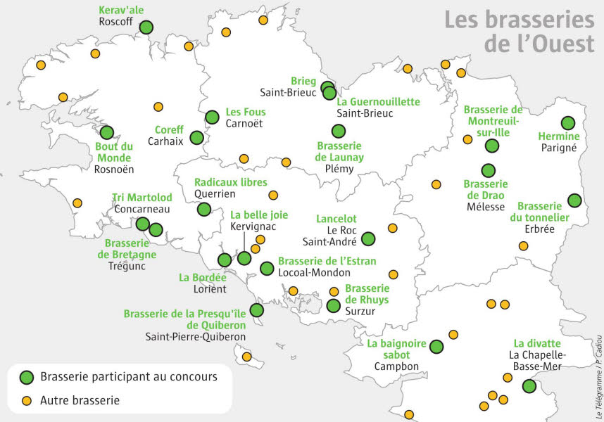 carte des bières du concours Terralies