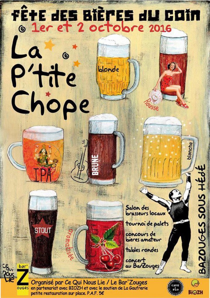 Affiche Fete des bières du coin à Bazouges sous Hédé octobre 2016