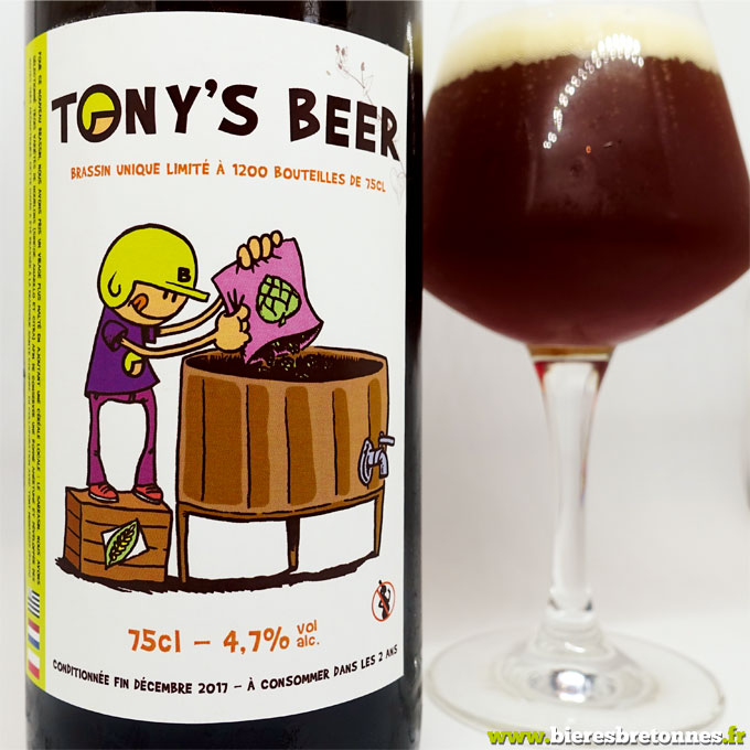 Étiquette Tony’s Beer 2017 – Brasserie Sainte Colombe