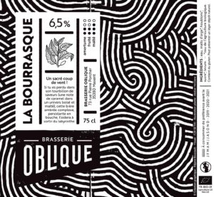 Etiquette Brasserie Oblique La Bourrasque
