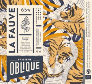 Etiquette Brasserie Oblique La Fauve