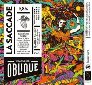 Etiquette Brasserie Oblique La Saccade