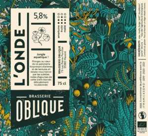 Etiquette Brasserie Oblique L'onde