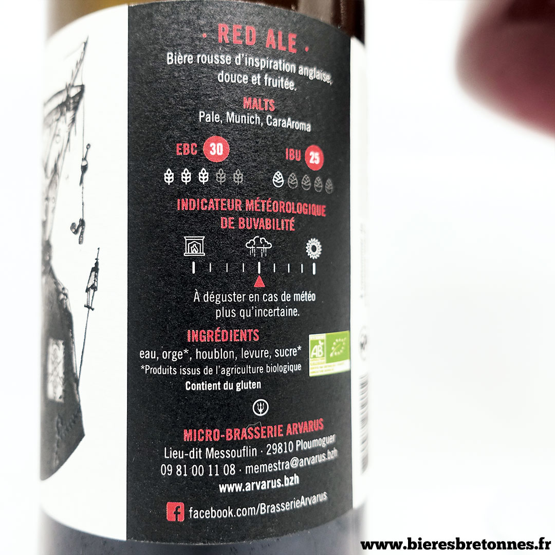 Étiquette Arvarus Red Ale 2 – Brasserie Arvarus, bières incertaines