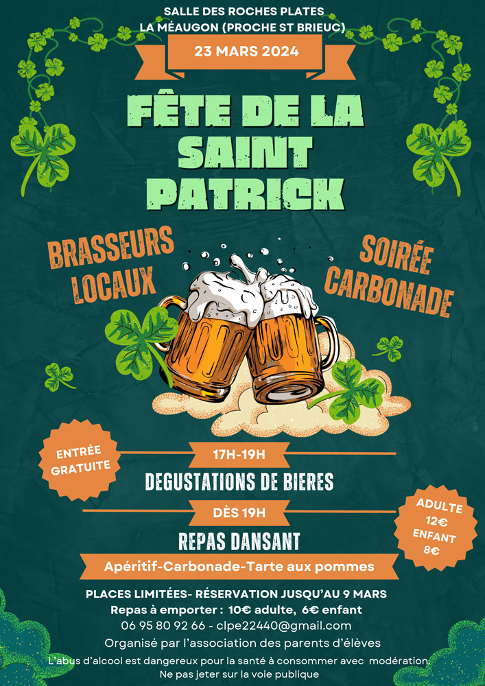 Affiche Fete Saint Patrick La Meaugon 2024