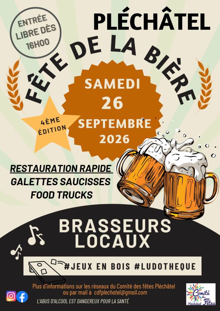 affiche fete de la biere plechatel 2026